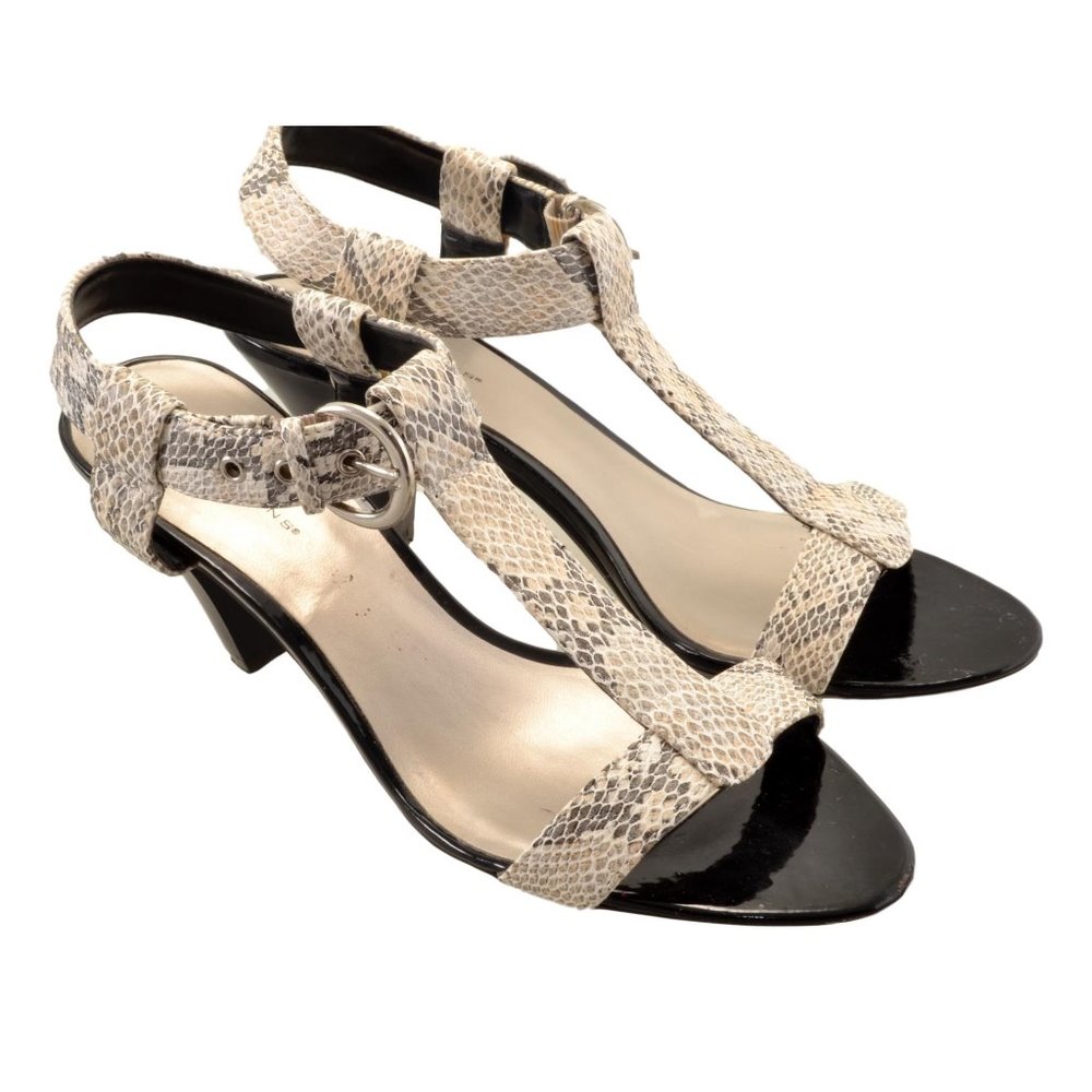 Predictions Snake Skin Print Ankle Strap Open Toe